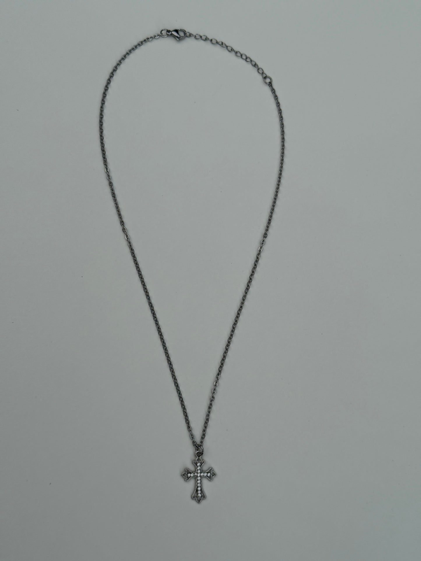 simple stone cross chain