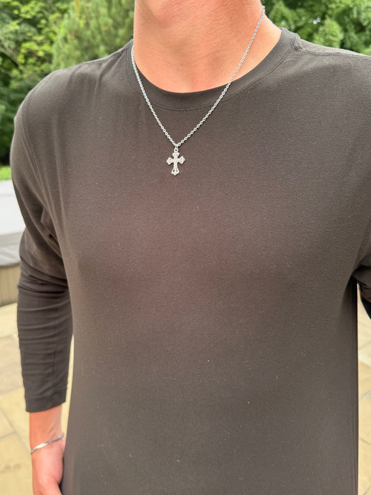 simple stone cross chain